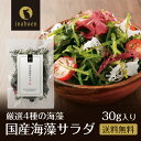 海藻サラダ 国産 30g メール便送料無料 三陸産わかめ 茎わかめ わかめ 赤とさか 白とさか 国産 ダイエット 無添加 一人暮らし 時短 調理 食品 惣菜 ご...