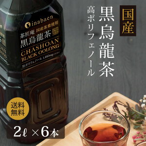 【6本セット】黒烏龍茶 茶匠庵 プレミアム国産黒烏龍茶 ペットボトル 2リットル 1ケース 2リットル 6本 送料無料 国産茶葉100% 国産 ウーロン茶 高ポリフェノール 2L 2000ml 業務用 お得用 黒ウーロン茶 ポイント消化