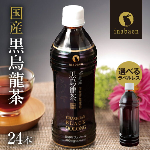 黒烏龍茶 茶匠庵 プレミアム国産黒烏龍茶 ペットボトル 1ケース 500ml 24本 送料無料 国産茶葉100% 国産 ウーロン茶 …