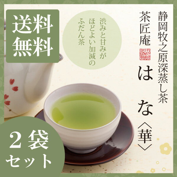 新茶 お茶 深蒸し茶 茶匠庵 はな100g 2袋セット メール便送料無料 上級深蒸し茶 静岡茶 深むし茶 お土産 ギフト 贈り物 プレゼント 香典返し お礼 贈答 内祝い お茶 ティー プチギフト 深蒸し煎茶 還暦祝い 茶匠庵 結婚祝い 誕生日 ポイント消化