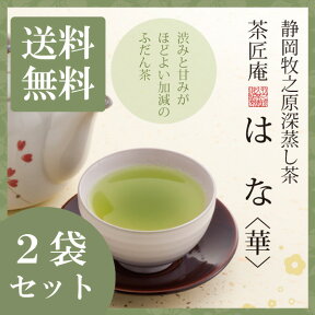 お茶 深蒸し茶 茶匠庵 はな100g 2袋セット メール便送料無料 上級深蒸し茶 静岡茶 深むし茶 お土産 ギフト 贈り物 プレゼント 香典返し お礼 贈答 内祝い お茶 ティー プチギフト 深蒸し煎茶 還暦祝い 茶匠庵 結婚祝い 誕生日 ポイント消化