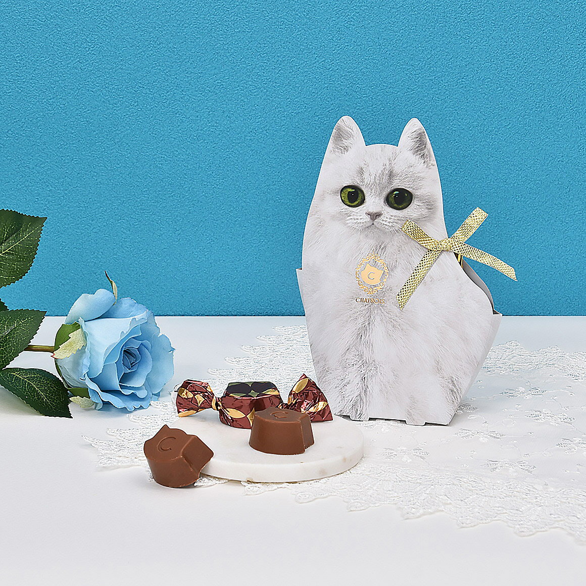 ホワイトデー 猫モチーフ 猫チョコ 猫型 パッケージ スイーツ お菓子 高級チョコレート プレゼント ネ..