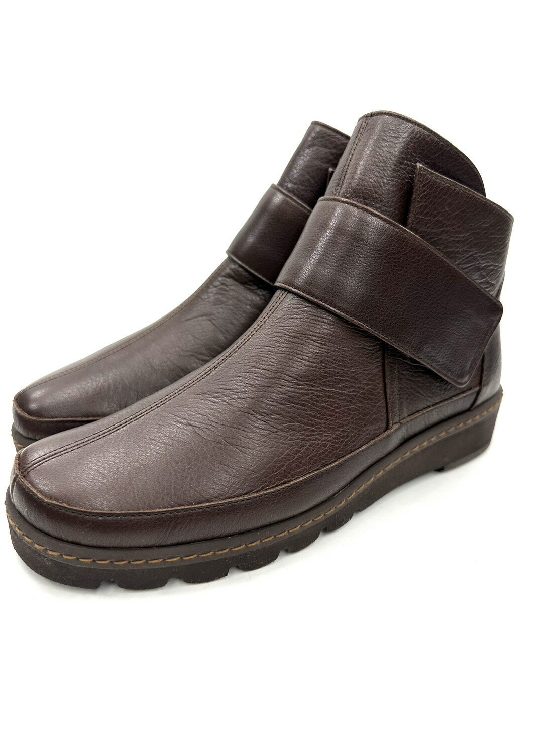 VIGEVANO ヴィジェバノ 完全手作り お得 本革 コンフォート ショートブーツ ウォーキングシューズ オシャレ ラクチン 外反母趾 4E 職人手作り 軽量 ダークブラウン 柔らかい カーフ革 2821