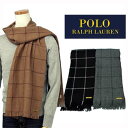 ラルフローレン POLO by Ralph Laurenラルフロ-レン【イタリア製】アルパカ、ウインドウペイン柄マフラー【ポロ ラルフローレン】