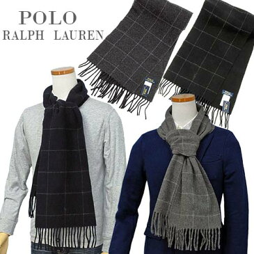 【全商品10%OFFクーポン】POLO by Ralph Laurenリバーシブル ウインドウペイン柄マフラーPC0230,リバーシブル【イタリア製】 送料無料