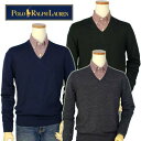 【全商品10%OFFクーポン】POLO by Ralph Laurenラルフロ-レン【イタリア製メリノウ-ル100%】 Vネックセ-タ-【ラルフローレン】#0114712FZ