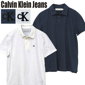 Calvin Klein Jeans Men'sCKロゴ刺繍 スラブ生地 半袖ポロシャツカルバンクライン ポロシャツ送料無料 父の日ギフト プレゼント