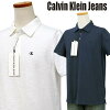 Calvin Klein Jeans Men'sCKロゴ刺繍 スラブ生地 半袖ポロシャツカルバンクライン ...