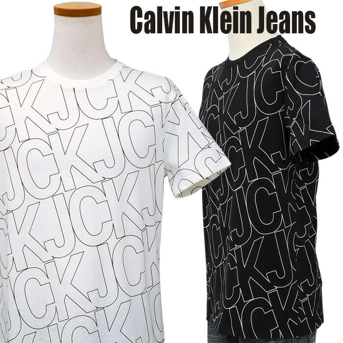 Calvin Klein Jeans Men’s総柄 CKロゴプリントTシャツカルバンクライン Tシャツ送料無料