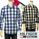 HILFIGER DENIM Tommy Hilfiger ネート、ブロック柄 ポケット付 長袖シャツ【トミーヒルフィガー】【SLIM FIT】【クリアランス、見切り処分品】