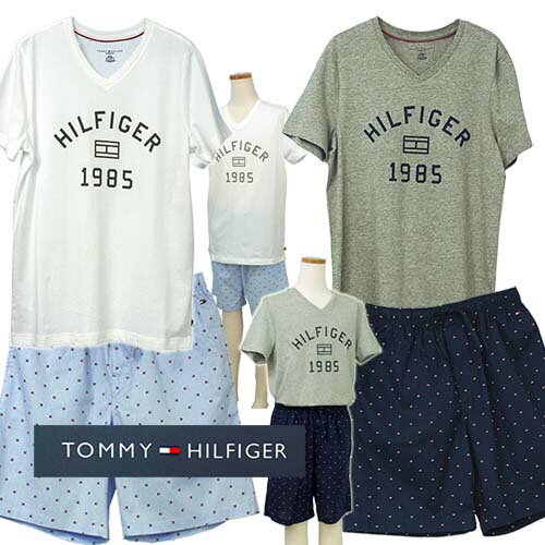 Tommy Hilfigerトミーヒルフィガー半袖、短パン、パジャマセット【トミーヒルフィガー】#09t2889,ギフト プレゼントナイトウエア・ルームウエアー