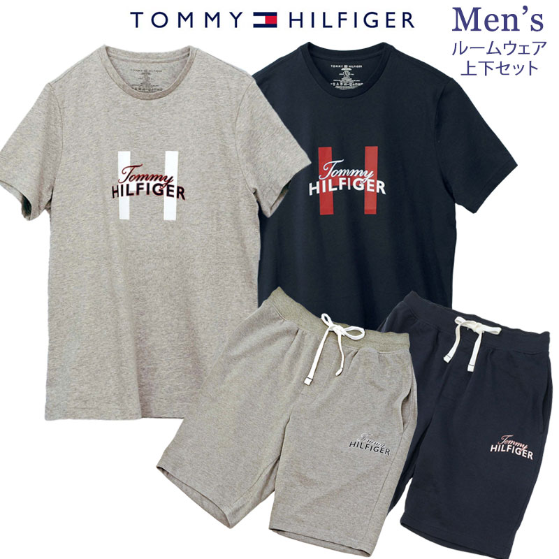 Tommy HilfigerトミーヒルフィガーMen’s半袖Tシャツ,ハーフパンツ上下【トミーヒルフィガー】# 09t4161-4153 父の日ギフト プレゼントナイトウエア・ルームウエアー、パジャマセット、XL,XXLL、3L大きいサイズ送料無料L