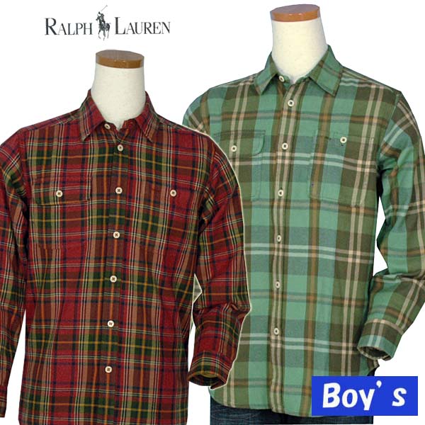 POLO by Ralph Lauren Boy'sフランネル長袖チェック シャツ【ラルフローレン ボーイズ】