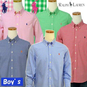 クリアランス、プライス ダウンPOLO by Ralph Lauren Boy'sギンガムチェック 長袖 シャツ【ラルフローレン ボーイズ】