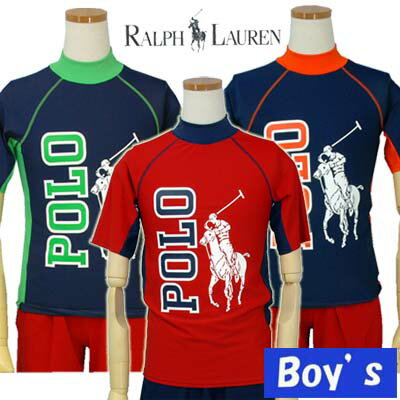 プライス ダウン 送料無料POLO by Ralph Lauren Boy's半袖ラッシュガード、ビッグポニーPOLOロゴプリント【ラルフローレン ボーイズ】