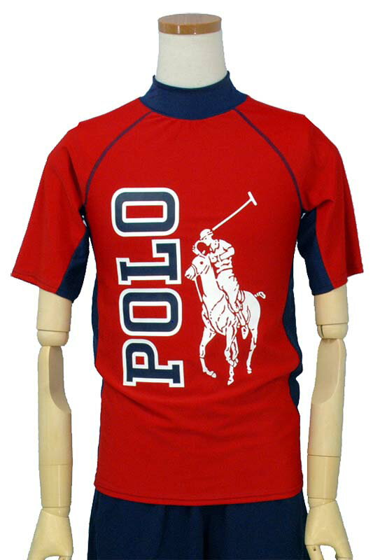 プライス ダウン 送料無料POLO by Ralph Lauren Boy's半袖ラッシュガード、ビッグポニーPOLOロゴプリント【ラルフローレン ボーイズ】