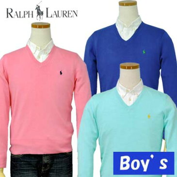 POLO by Ralph Lauren Boy'sプレミアムコットン　Vネックセーター【クリアランス、見切り処分品】