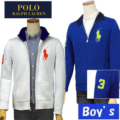 POLO by Ralph Lauren Boy'sラルフローレンビッグポニーフルジップセーター【クリアランス、見切り処分品】