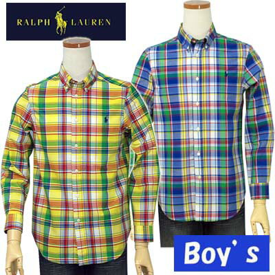 POLO by Ralph Lauren Boy'sラルフローレン長袖マドラスチェック シャツ