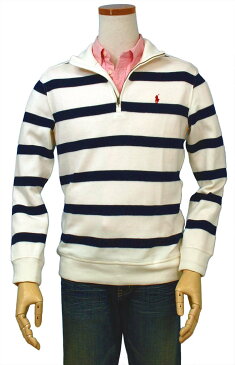 プライス ダウン 送料無料POLO by Ralph Lauren Boy'sフレンチリブ ボーダーハーフジップ トレーナー【ラルフローレン ボーイズ】