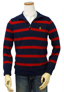 プライス ダウン 送料無料POLO by Ralph Lauren Boy'sフレンチリブ ボーダーハーフジップ トレーナー【ラルフローレン ボーイズ】