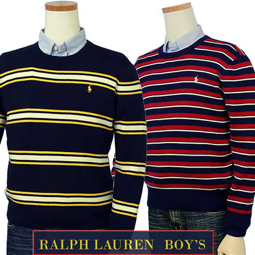 POLO Ralph Lauren Boy'sボーダーコットン クルーネックセーター【送料無料】【ラルフローレン ボーイズ】