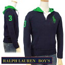 POLO Ralph Lauren Boy'sビッグポニー フード付セータークリアランス、見切り処分品