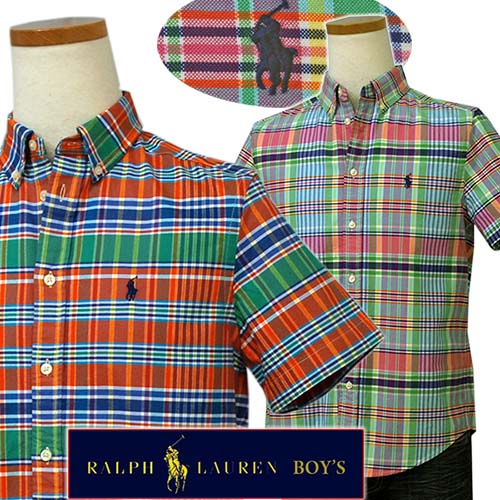POLO by Ralph Laurenラルフローレン Boy's半袖マルチチェックシャツ ギフト プレゼントポロ ラルフローレン ボーイズ