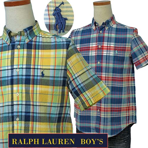 POLO by Ralph Laurenラルフローレン Boy's半袖マドラスチェックシャツ 送料無料ポロ ラルフローレン ボーイズ