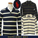 POLO Ralph Lauren Boy 039 sボーダー ハーフジップ コットンセーター【2017-Fall/NewModel】ラルフローレン セーター