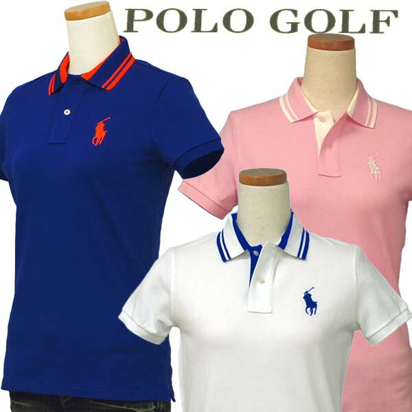 POLO GOLF by Ralph Lauren レディースミドルポニー半袖鹿の子ポロシャツラルフローレンポロシャツギフト