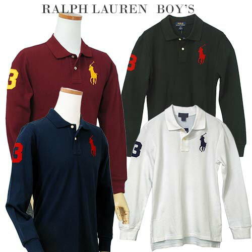 POLO by Ralph Lauren Boy's定番 ビッグポニー 長袖 鹿の子ポロシャツ