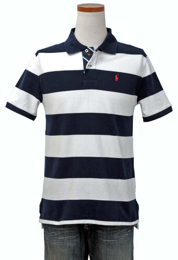 POLO by Ralph LaurenラルフローレンBoy's半袖ボーダー鹿の子ポロシャツ【2019-Spring/NewColor】ラルフローレン ポロシャツ