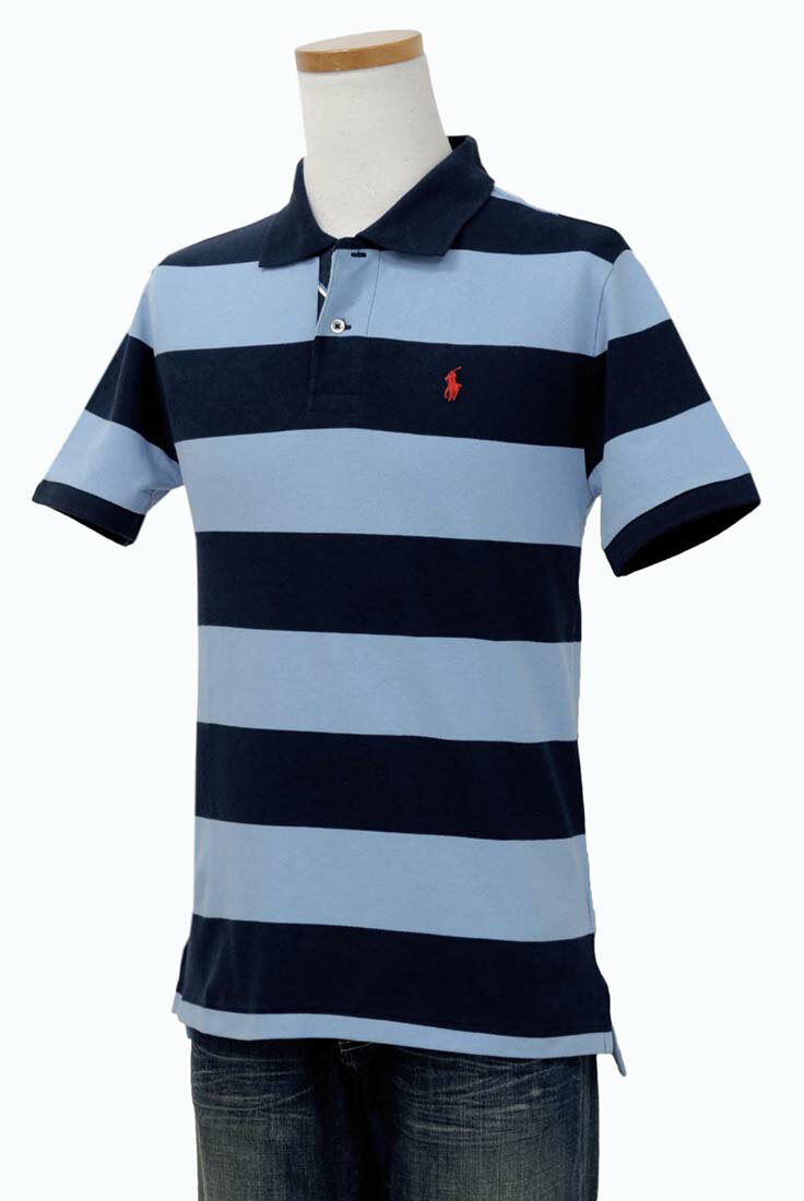 POLO by Ralph LaurenラルフローレンBoy's半袖ボーダー鹿の子ポロシャツ【2019-Spring/NewColor】ラルフローレン ポロシャツ