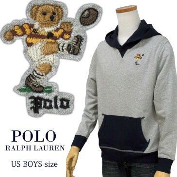 【全商品10%OFFクーポン】POLO by Ralph Lauren Boy'sポロベアー刺繍パーカー【2019-Fall/NewModel】キッカーベアー、ラグビーベアー 送料無料