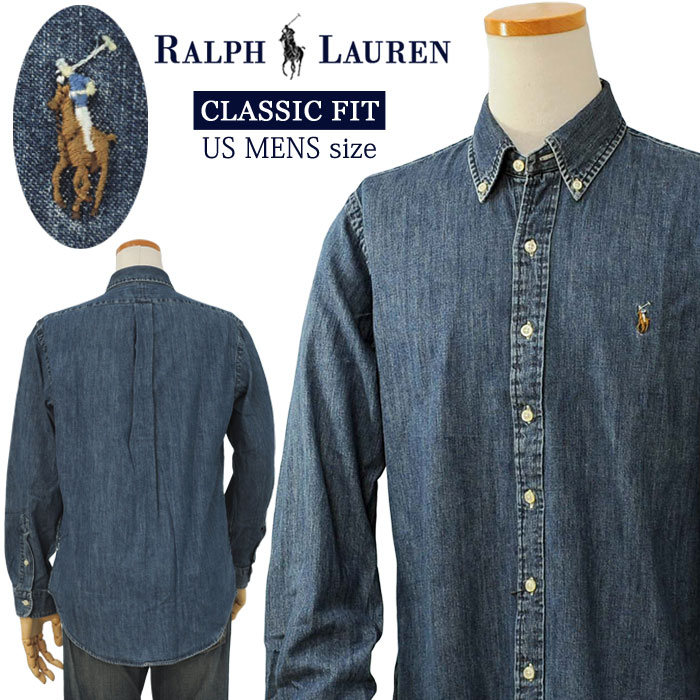 POLO by Ralph Laurenラルフローレン Men 039 s定番 デニムシャツXL,XXL,大きいサイズ【ラルフローレンMen 039 s】父の日ギフト プレゼント