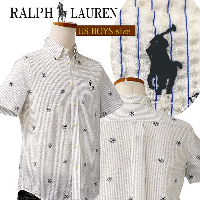 POLO by Ralph Laurenラルフローレン Boy'sサッカー生地 ポケット付き半袖シャツギフト プレゼントPOLO ラルフローレン 半袖シャツ送料無料