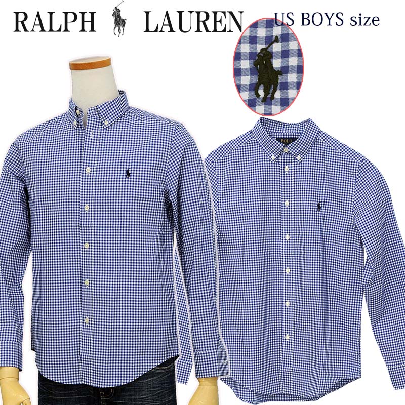 POLO by Ralph Lauren Boy's定番長袖ギンガムチェックシャツ（ストレッチ）ボタンダウンシャツ送料無料 ギフト プレゼント