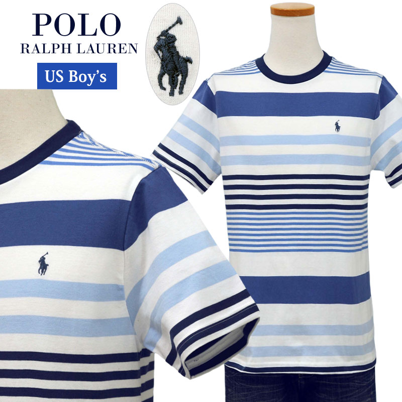 POLO by Ralph Lauren Boy's マリン ボーダー半袖TシャツラルフローレンTシャツ父の日ギフト プレゼント