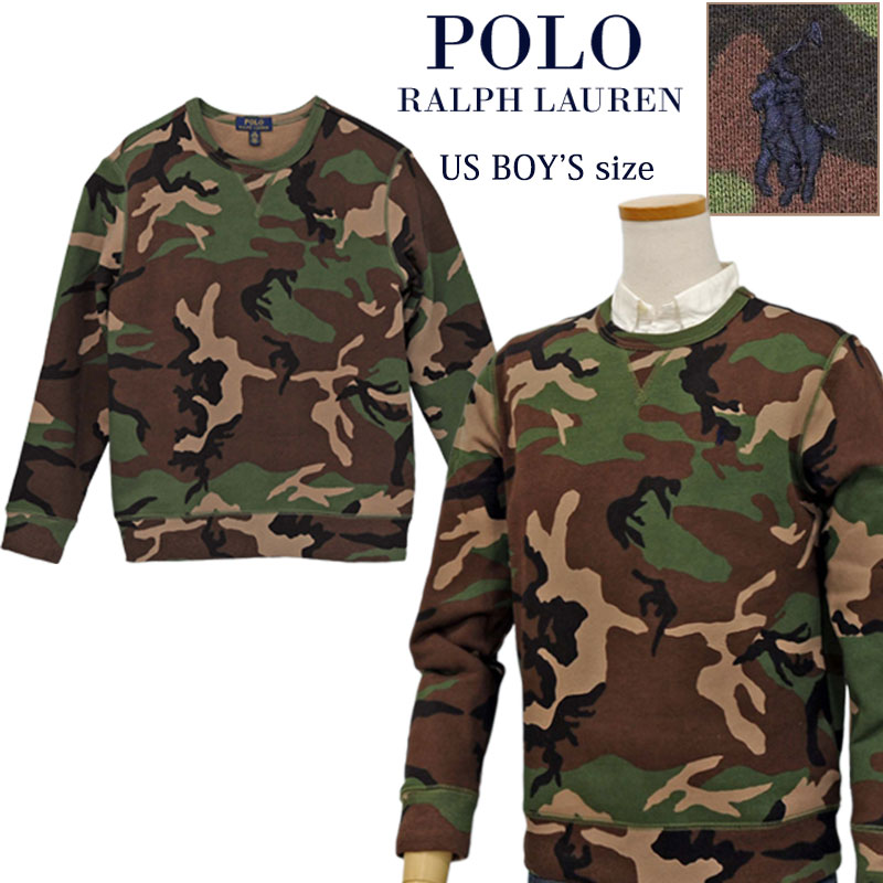 POLO Ralph Lauren Boy 039 sカモフラ柄トレーナーラルフローレン カモフラトレーナー送料無料