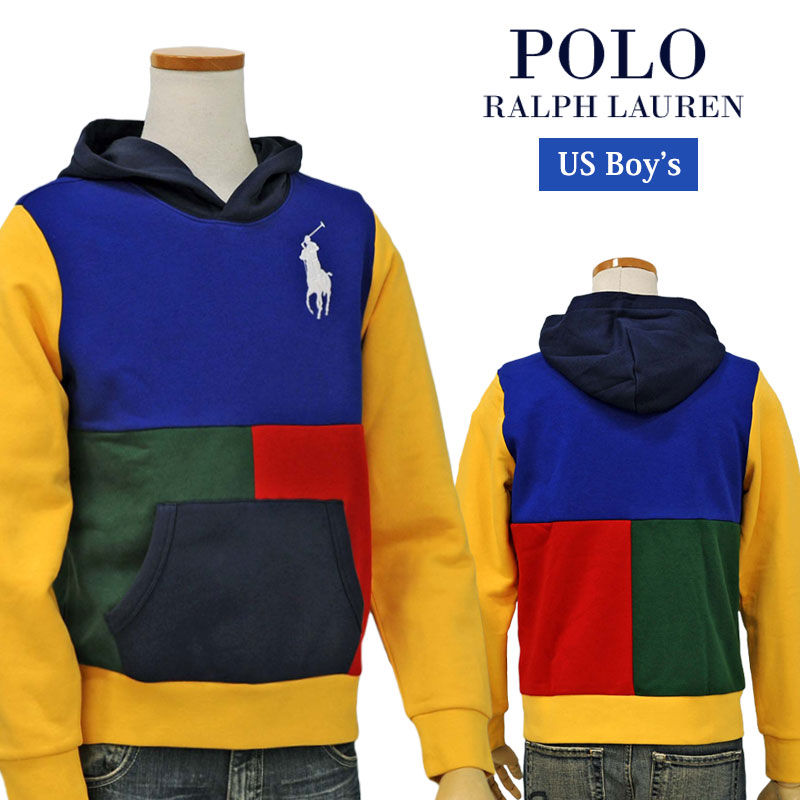 POLO Ralph Lauren Boy'sビッグポニーカラーブロック切替えパーカーラルフローレン ビッグポニーパーカー【2022-Fall/NewModel】送料無料