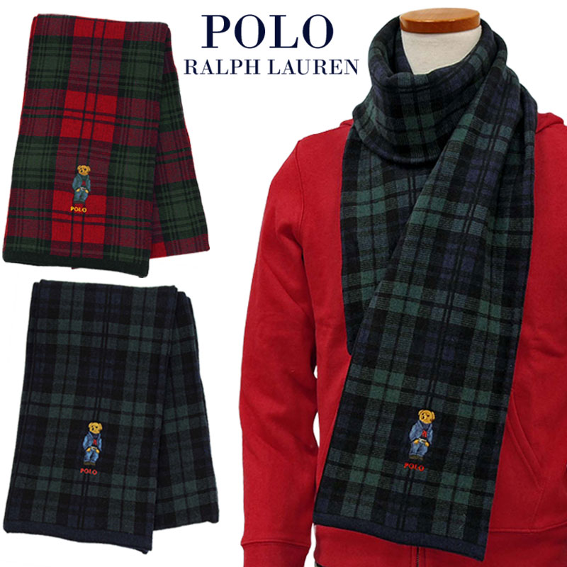 ポロベアー タータンチェックマフラーPOLO by Ralph Laurenpc0770 ポロ ベアーマフラー 男女兼用, 送料無料