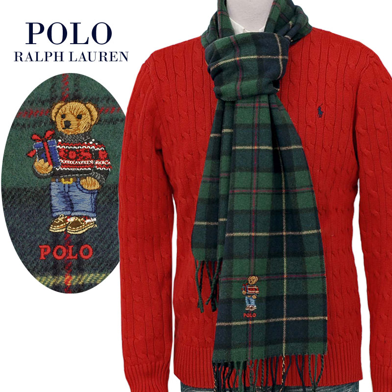 2023-秋冬ニューモデルポロベアー タータンチェックマフラーPOLO by Ralph Laurenpc1230 ポロ ベアーマフラー 男女兼用, 送料無料