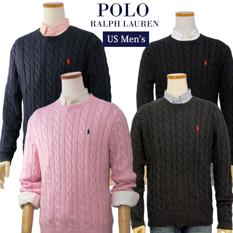 ラルフローレン POLO by Ralph Lauren Men's定番コットンケーブル編みセーター2023-Fall/NewColorXL,大きいサイズ ラルフローレン セーター【送料無料】