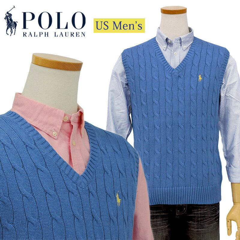 POLO by Ralph Lauren Men's定番コットンケーブル編みベストXL,大きいサイズ ラルフローレン ベスト