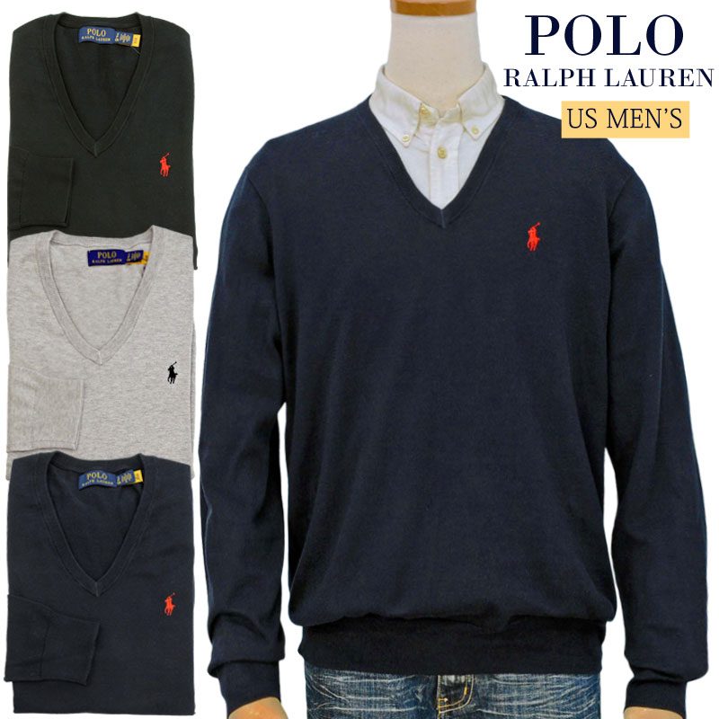 ラルフローレン POLO by Ralph Lauren Men's定番コットン100％、V-ネックセーターXL,大きいサイズ ラルフローレン セーター【送料無料】#710890561