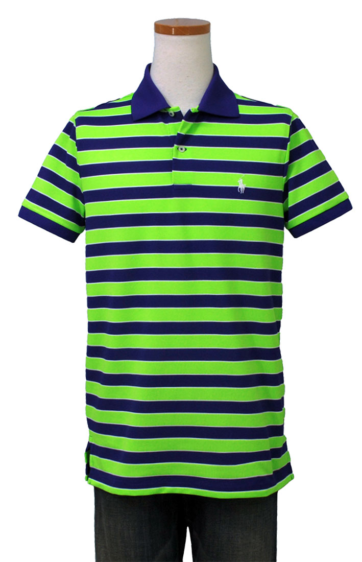 POLO GOLF Ralph Lauren Men's半袖 ボーダー鹿の子ポロシャツラルフローレンXL,大...