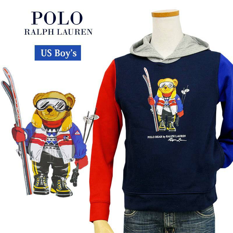 POLO Ralph Lauren Boy'sポロベアー切替えパーカーラルフローレン ポロベアーパーカー2023-Spring/NewColor,送料無料