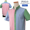 POLO by Ralph Laurenラルフローレン Boy'sカラーブロック 半袖ギンガムチェックシャツ父の日 ギフト プレゼントPOLO ラルフローレン 半袖シャツ送料無料