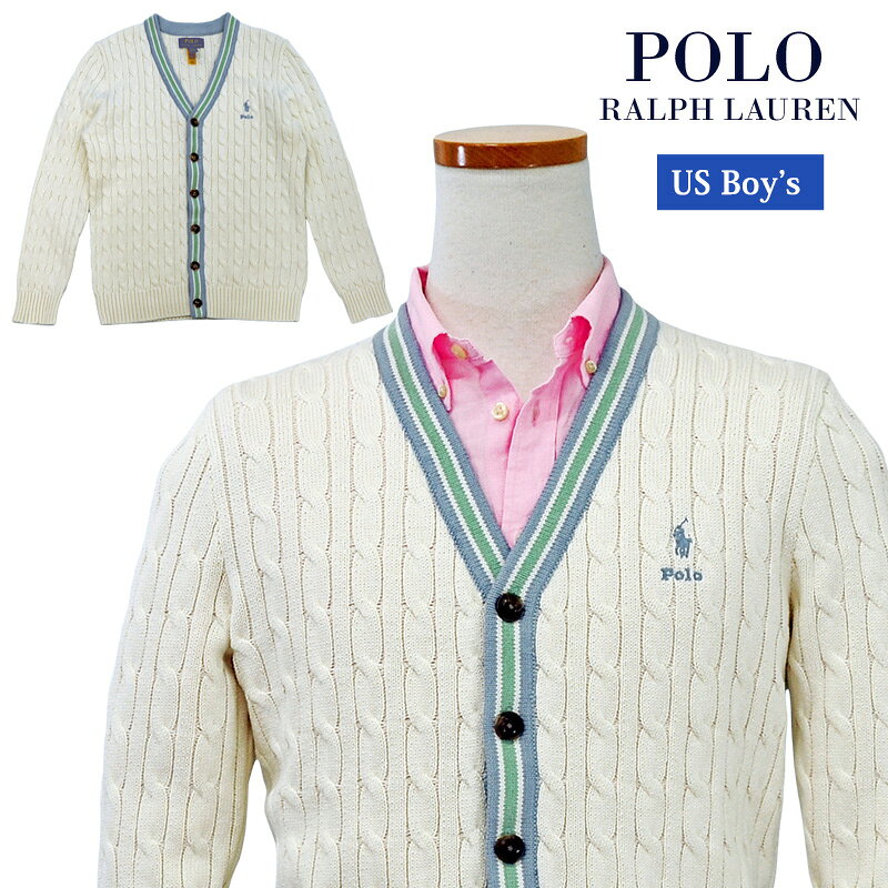 樂天商城 - POLO Ralph Lauren Boy'sコットンケーブル編み クリケット カーディガンラルフローレン セーター